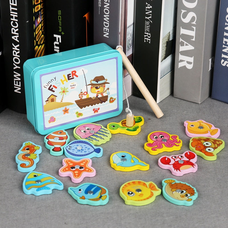 Jouets de Pêche aux poissons magnétiques Montessori