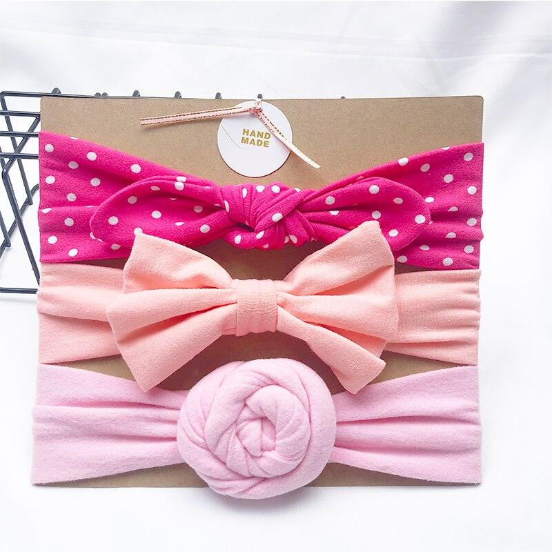Fascia per bambina 3 sfumature di rosa e forme (set da 3)