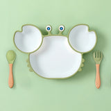 Assiette Bébé Ventouse avec Compartiments - Crabe