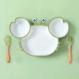 Assiette Bébé Ventouse avec Compartiments - Crabe