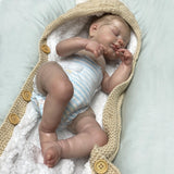 Reborn baby boy with closed eyes - Leo