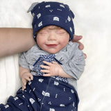 Bambola reborn maschile con gli occhi chiusi - Jules