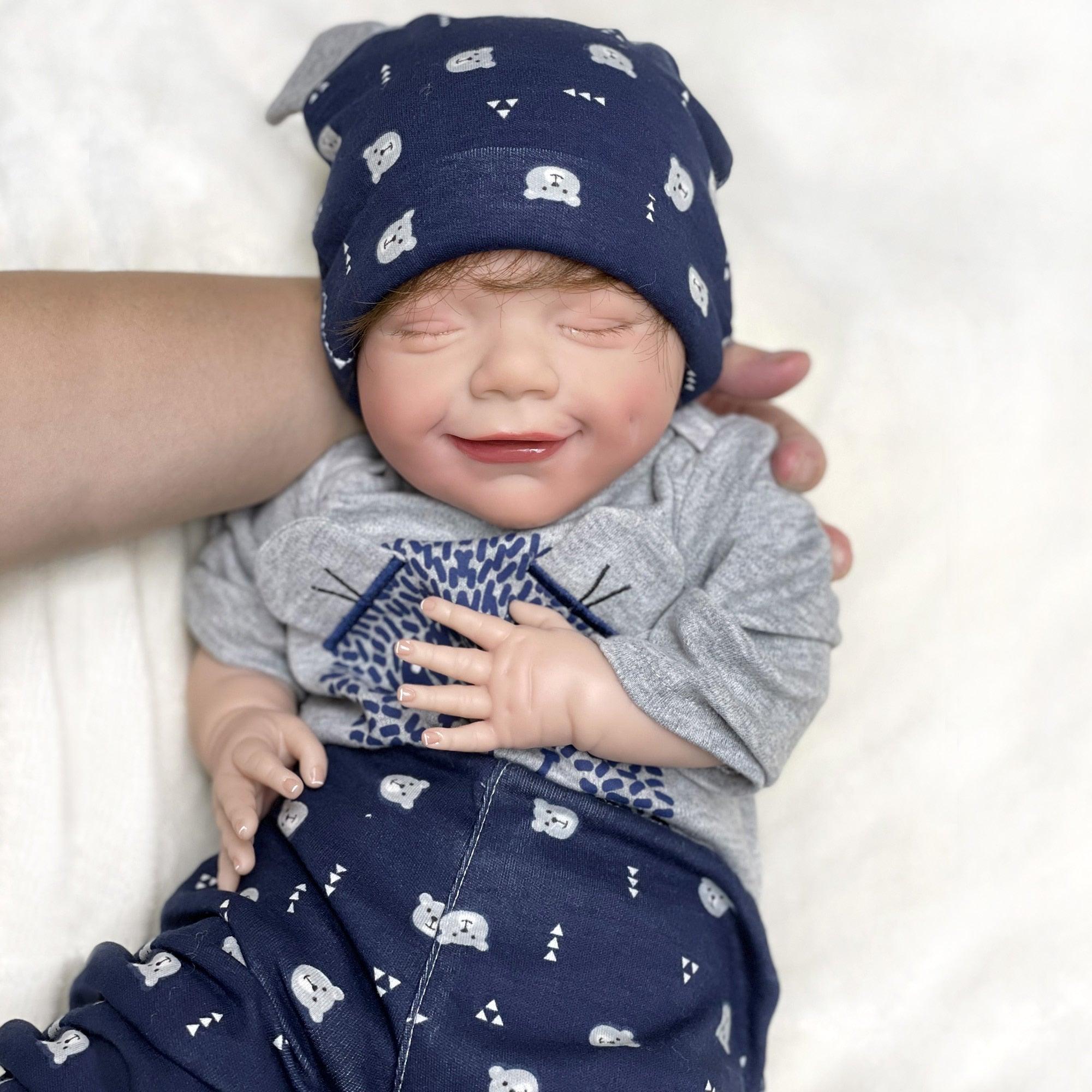 Bambola reborn maschile con gli occhi chiusi - Jules