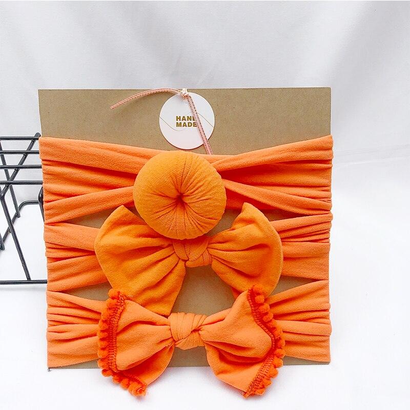Girls' headbands, orange (pack of 3)