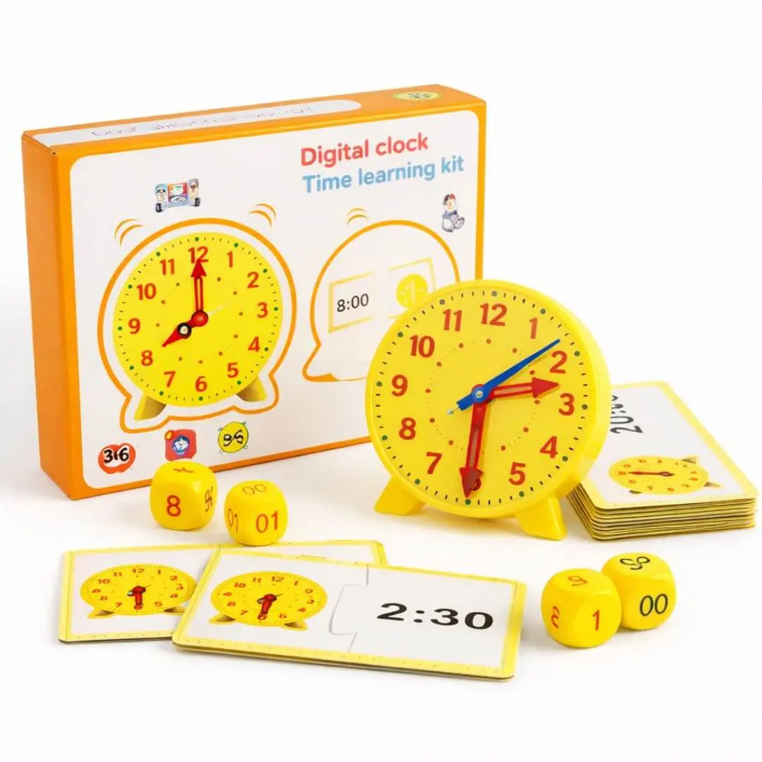 Children's Educational Clock – Montessori Kit – Puzzle Cards – Ages 3+