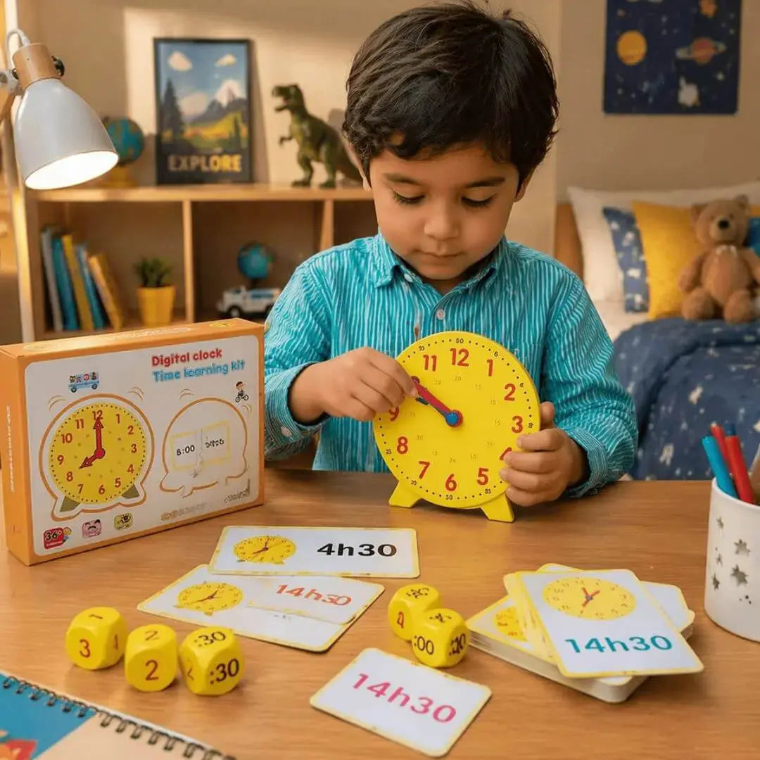 Children's Educational Clock – Montessori Kit – Puzzle Cards – Ages 3+