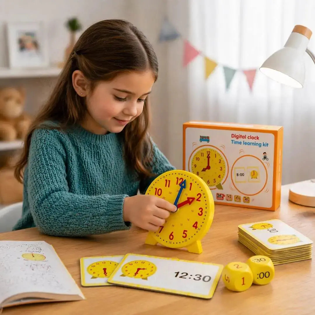 Children's Educational Clock – Montessori Kit – Puzzle Cards – Ages 3+