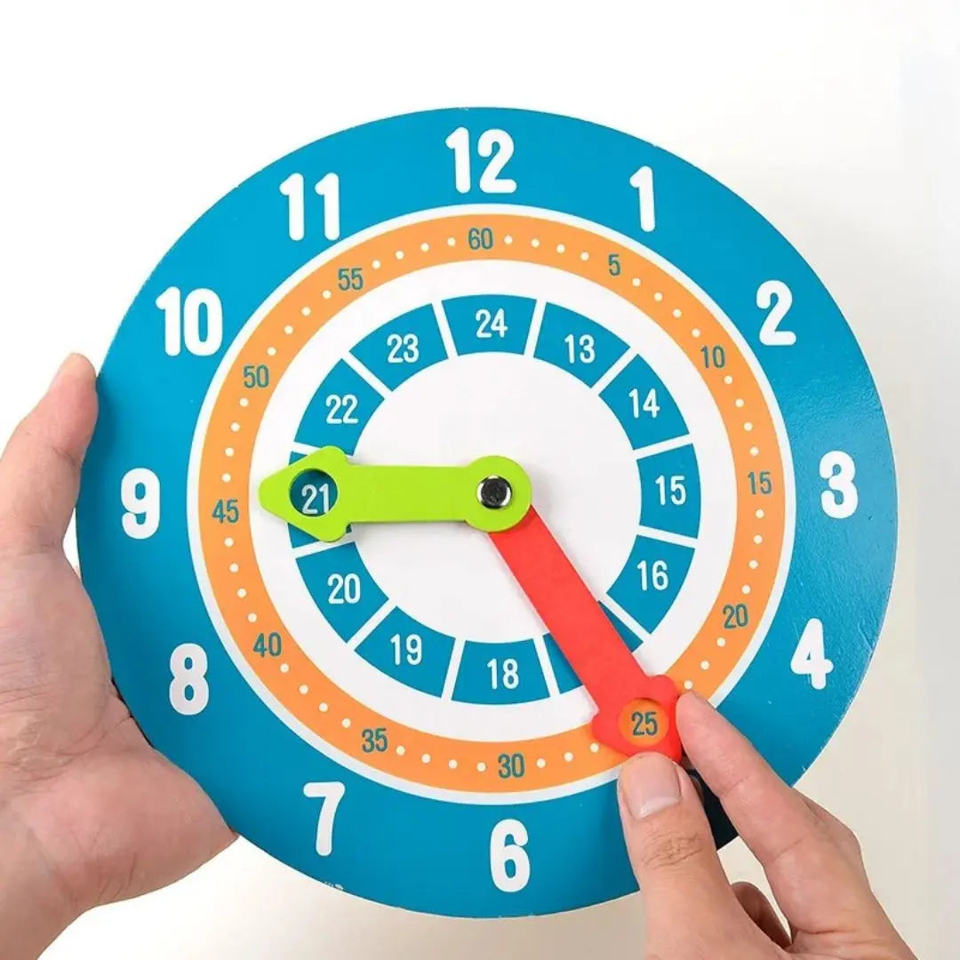 Montessori 12H and 24H Wooden Clock - TimeTeach™