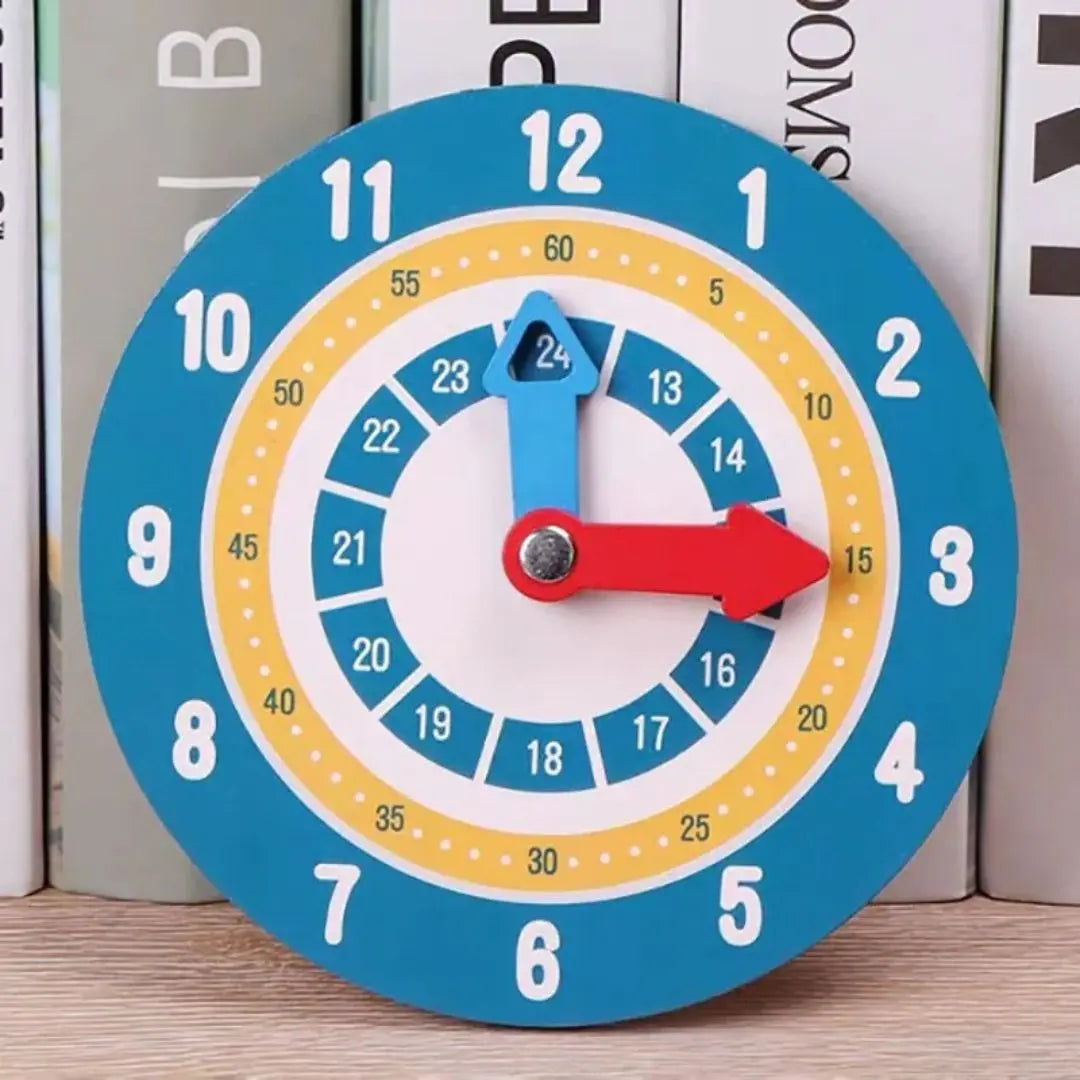 Montessori 12H and 24H Wooden Clock - TimeTeach™