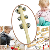 Instrument de musique enfant - jouet en bois Naturel -  BÂTON AVEC CLOCHETTES