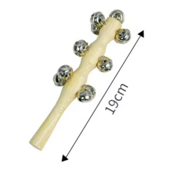 Instrument de musique enfant - jouet en bois Naturel -  BÂTON AVEC CLOCHETTES
