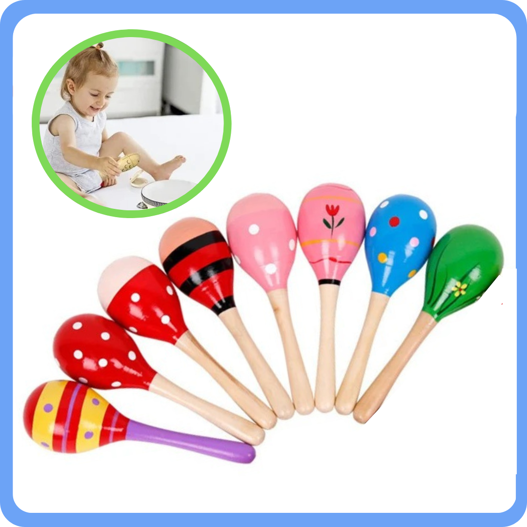 Strumento musicale per bambini - giocattolo in legno colorato - MARACAS