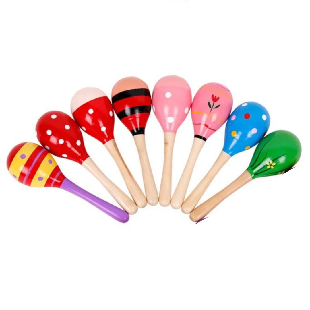 Strumento musicale per bambini - giocattolo in legno colorato - MARACAS