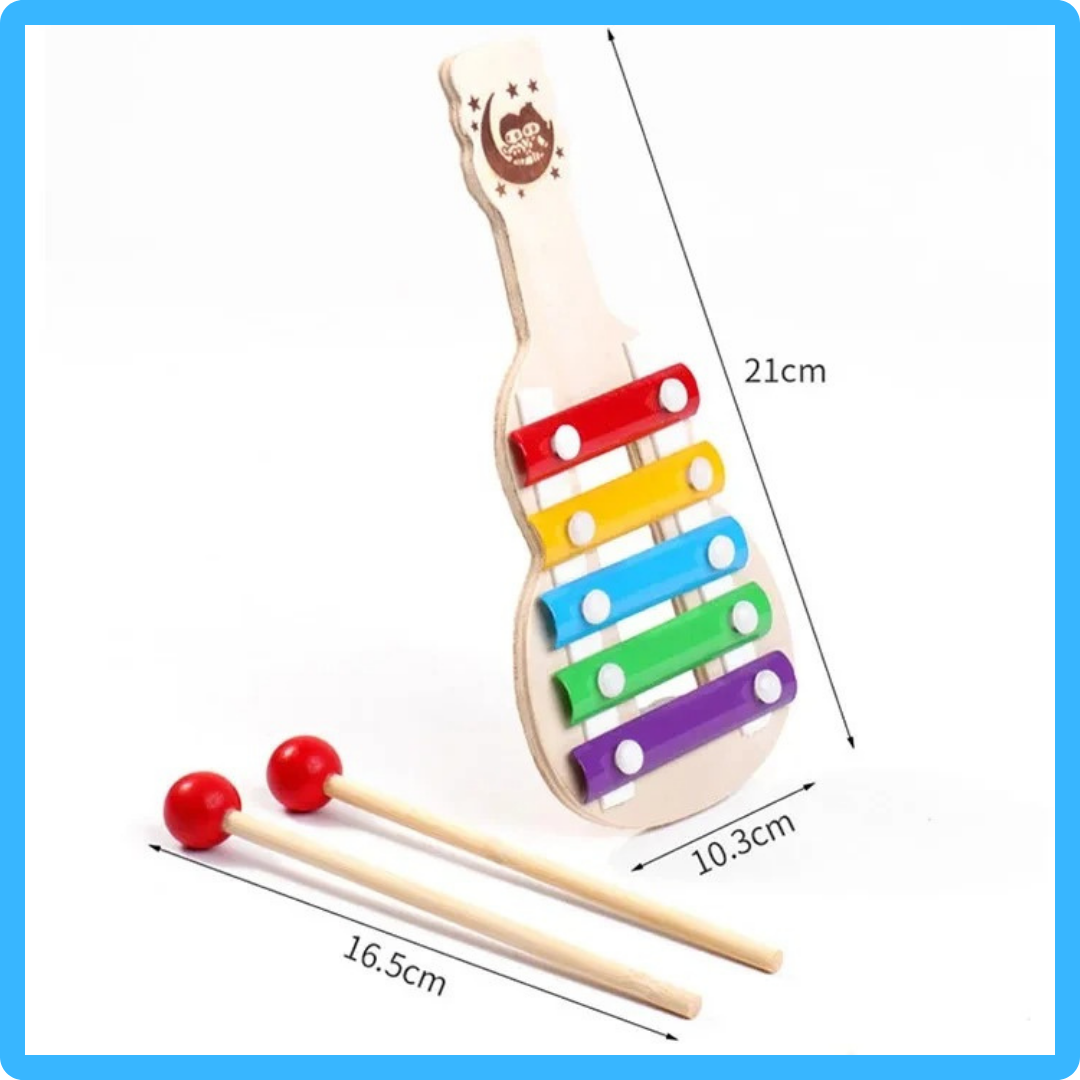 Children's musical instrument - Colorful Wooden toy - GUITAR SHAPED XYLOPHONE