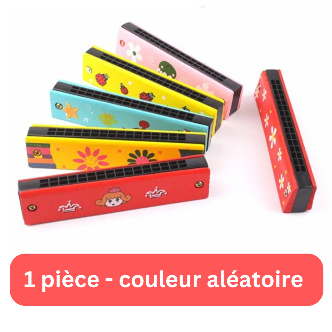 Children's Musical Instrument - Colored Wooden Toy - HARMONICA