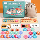 Montessori Wooden Arithmetic Game - Ten Frame Sets™