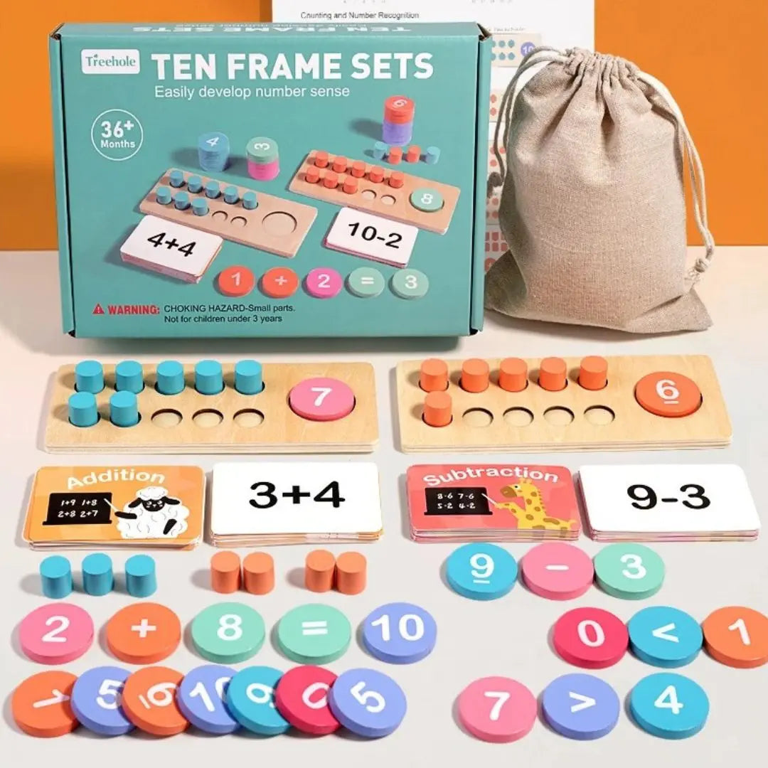 Montessori Wooden Arithmetic Game - Ten Frame Sets™