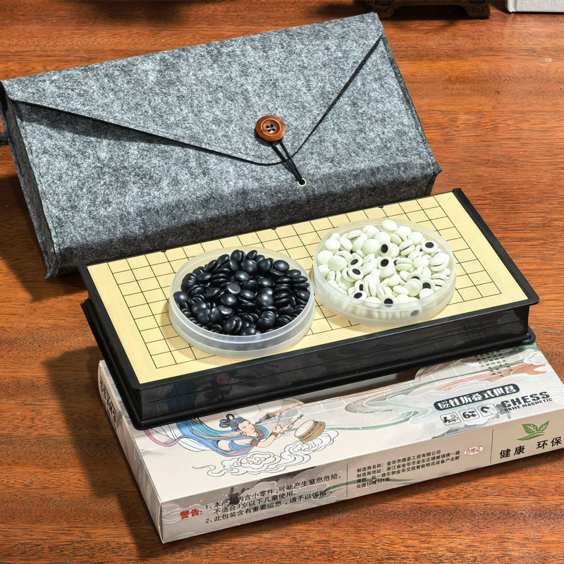 Jeu de Go de voyage magnétique (pochette feutrine)