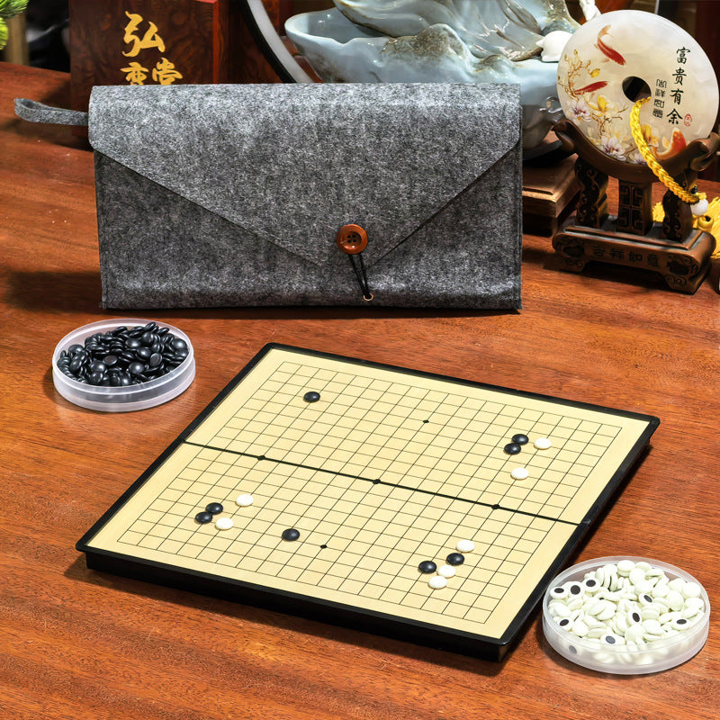 Jeu de Go de voyage magnétique (pochette feutrine)