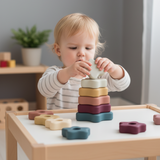 Giocattolo da costruzione con anelli in silicone | TeetheStack