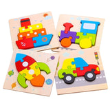 Puzzle Encastrement Montessori en Bois 10 Puzzles