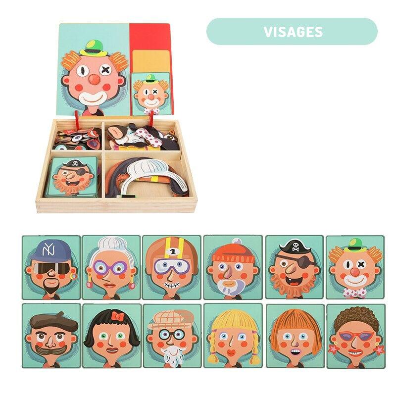 Puzzle en bois éducatif Montessori