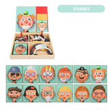 Puzzle en bois éducatif Montessori