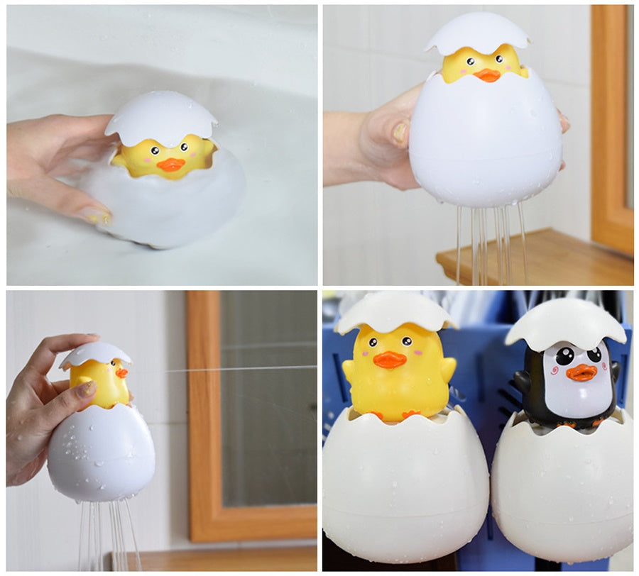 Giocattolo da Bagno a Forma di Uovo per Neonati con Motivi Adorabili