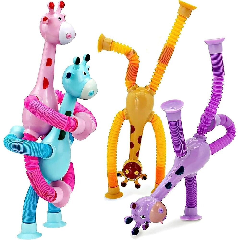 Confezione da 4 giraffe telescopiche a ventosa
