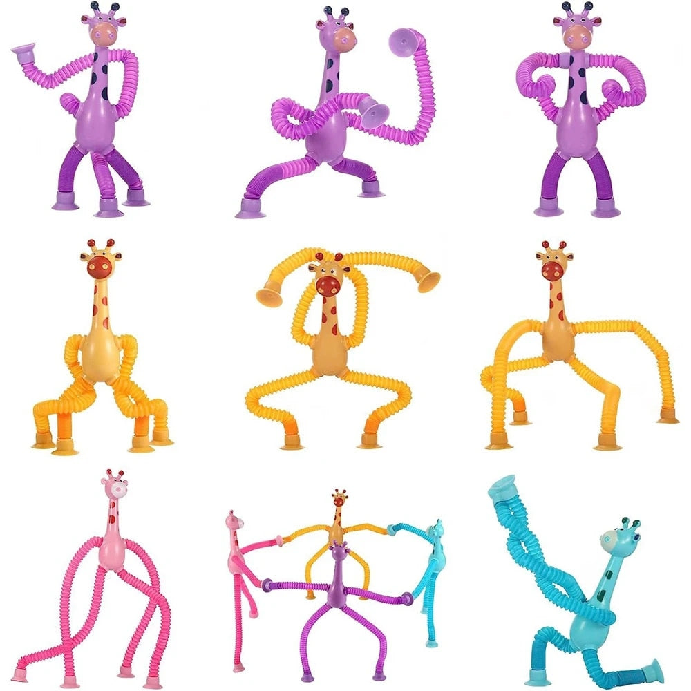 Confezione da 4 giraffe telescopiche a ventosa