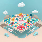 Jeu d'Échecs Volant et de Circulation 2-en-1 en Bois (Jeu de Société Familial)