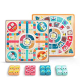 Jeu d'Échecs Volant et de Circulation 2-en-1 en Bois (Jeu de Société Familial)