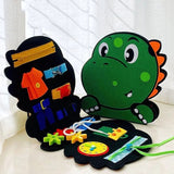 Busy board Montessori Dinosaure- Tableau d’activités Montessori pour enfants