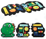 Busy board Montessori Dinosaure- Tableau d’activités Montessori pour enfants