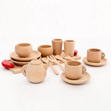 Ensemble de Jeu de Thé et Repas en Bois Little Chef (Accessoires de Cuisine Montessori)