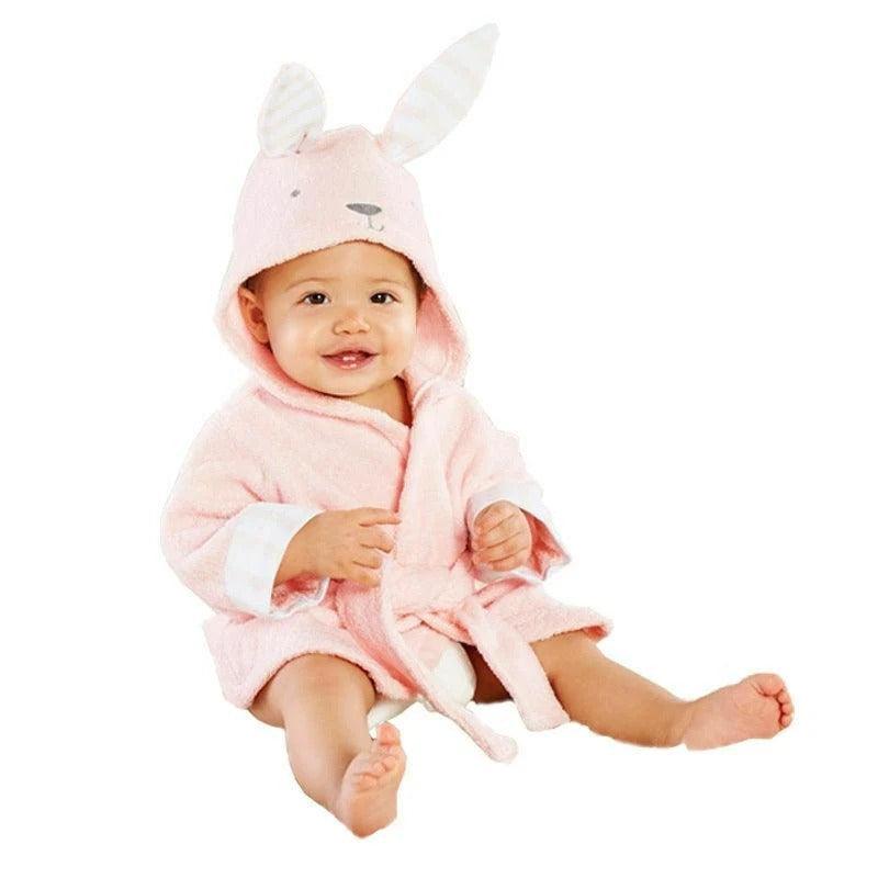 Peignoir de bain lapin rose