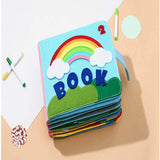 Quiet Book sensoriale Montessori (libro di attività in feltro a tema arcobaleno)