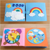 Quiet Book sensoriale Montessori (libro di attività in feltro a tema arcobaleno)