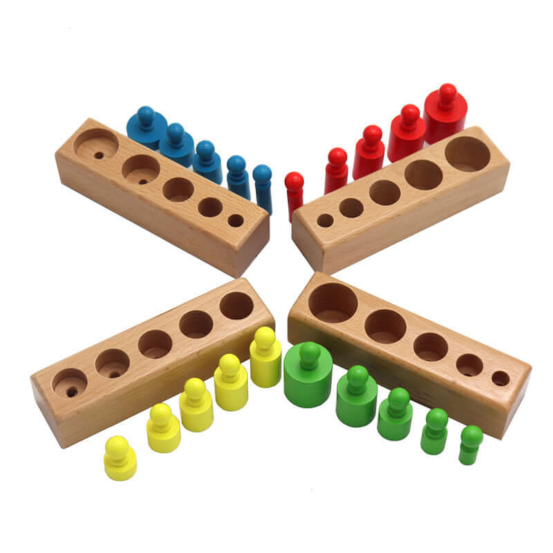 Blocs à Emboîtement de Cylindres Montessori (Ensemble de Discrimination Visuelle)