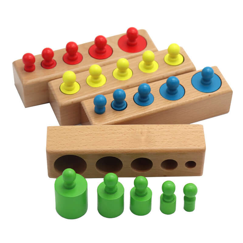 Blocs à Emboîtement de Cylindres Montessori (Ensemble de Discrimination Visuelle)
