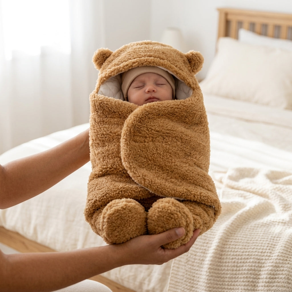 Nid d'ange Bébé - Couverture Polaire Ourson Hiver