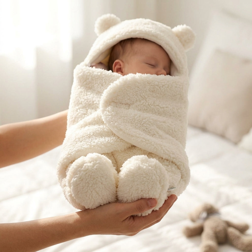 Nid d'ange Bébé - Couverture Polaire Ourson Hiver