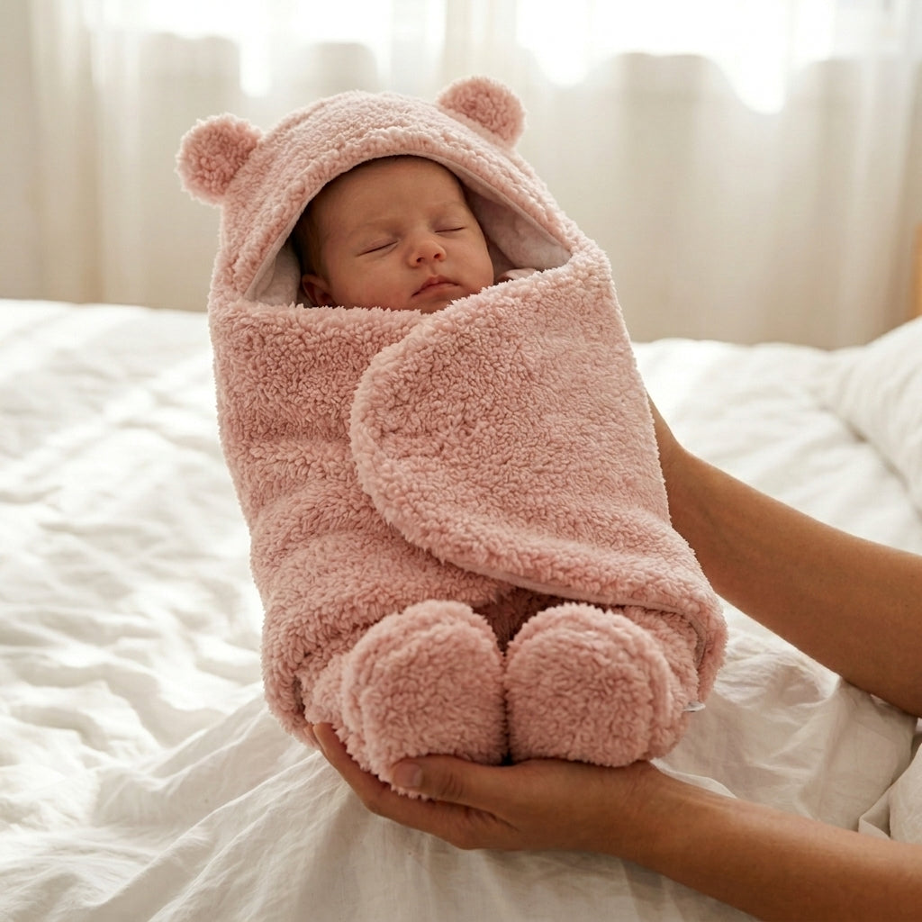 Nid d'ange Bébé - Couverture Polaire Ourson Hiver