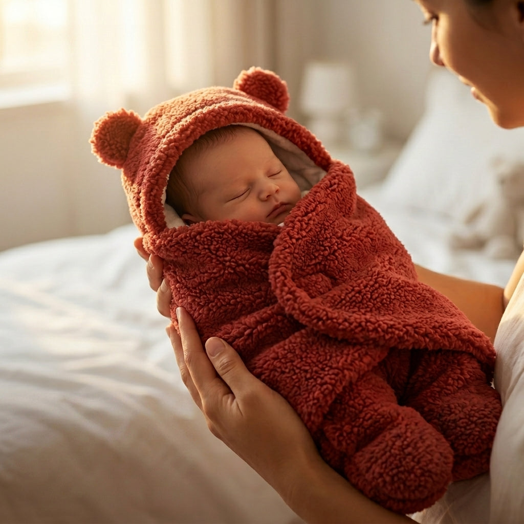 Nid d'ange Bébé - Couverture Polaire Ourson Hiver