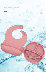 Set di alimentazione in silicone NobleTots™ Ultimate da 7 pezzi (piatto con ventosa, ciotola, bavaglino e tazza 2 in 1)