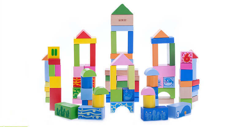 Blocchi da Costruzione in Legno Ocean 100 Pezzi (Faggio e Acero Premium)