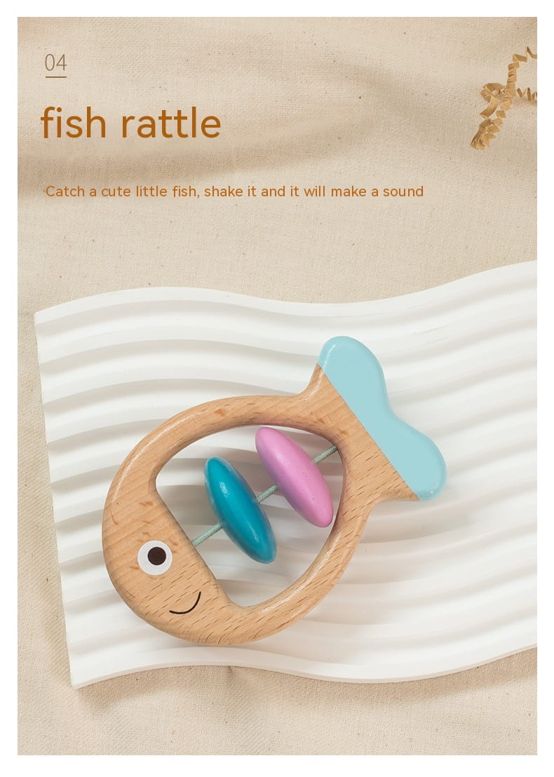 NaturePlay™ Set of 5 Organic Beechwood Rattles (Montessori)