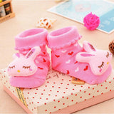 Paire de chaussette lapin rose pour bébé