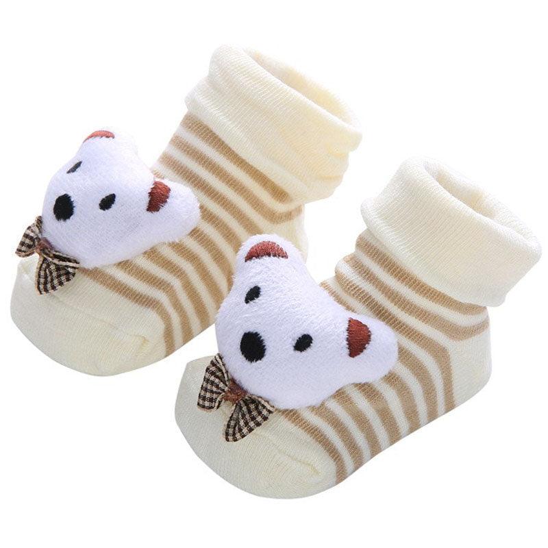 White bear baby socks