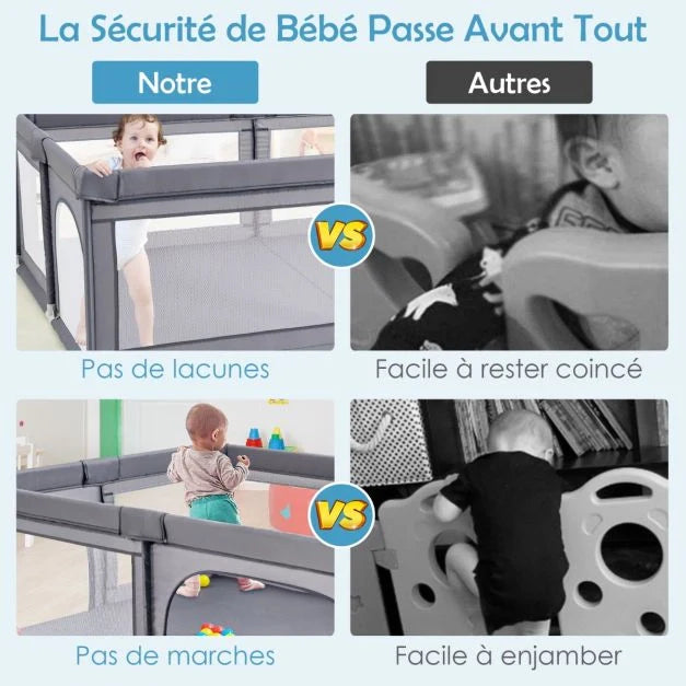Box Pieghevole per Neonati con Tappeto Rimovibile